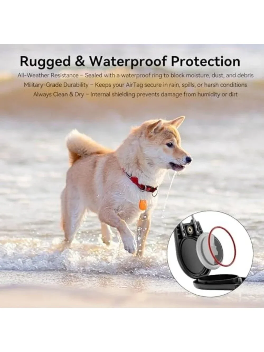 Waterproof AirTag Holder Case with Wire Cable for Luggage & Keychain - 4 Pack
